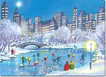 Charitable Holiday Greeting Cards by Good Cause Greetings - Moonlight Skate