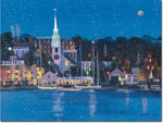 Charitable Holiday Greeting Cards by Good Cause Greetings - Moonlit Harbor