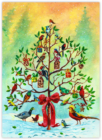 Boxed Charitable Holiday Greeting Cards by Good Cause Greetings - Feathered Friends