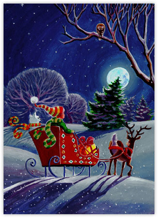 Boxed Charitable Holiday Greeting Cards by Good Cause Greetings - Moonlight Journey