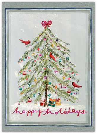 Boxed Charitable Holiday Greeting Cards by Good Cause Greetings - Holiday Tree