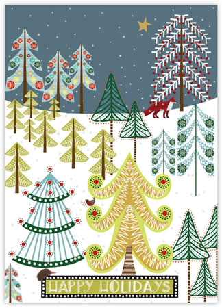 Charitable Holiday Greeting Cards by Good Cause Greetings - Funky Trees Charitable Holiday Greeting Cards by Good Cause Greetings - Funky Trees