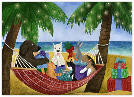 Boxed Charitable Holiday Greeting Cards by Good Cause Greetings - Beachy Holidays Boxed Charitable Holiday Greeting Cards by Good Cause Greetings - Beachy Holidays