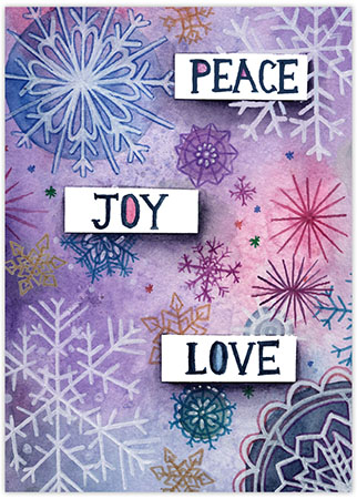 Boxed Charitable Holiday Greeting Cards by Good Cause Greetings - Peace Joy Love
