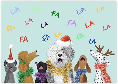 Boxed Charitable Holiday Greeting Cards by Good Cause Greetings - Fa La La