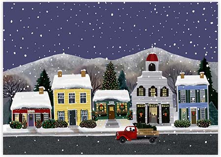Boxed Charitable Holiday Greeting Cards by Good Cause Greetings - Main Street