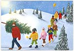 Charitable Holiday Greeting Cards by Good Cause Greetings - Bringing in the Tree