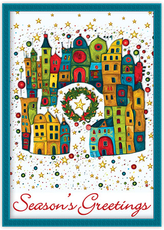 Boxed Holiday Greeting Cards by Good Cause Greetings - Holiday Village Boxed Holiday Greeting Cards by Good Cause Greetings - Holiday Village