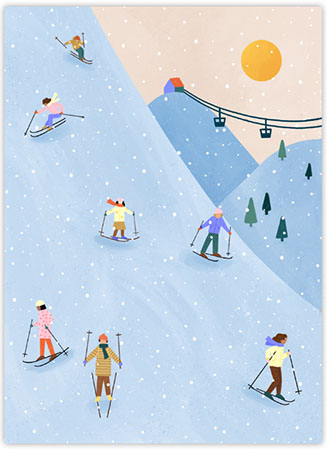 Charitable Holiday Greeting Cards by Good Cause Greetings - Skiing Charitable Holiday Greeting Cards by Good Cause Greetings - Skiing