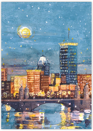 Charitable Holiday Greeting Cards by Good Cause Greetings - City Lights Charitable Holiday Greeting Cards by Good Cause Greetings - City Lights
