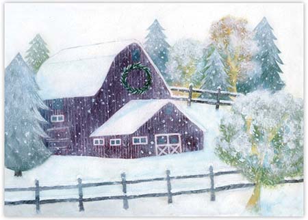 Boxed Holiday Greeting Cards by Good Cause Greetings - Country Barn Boxed Holiday Greeting Cards by Good Cause Greetings - Country Barn