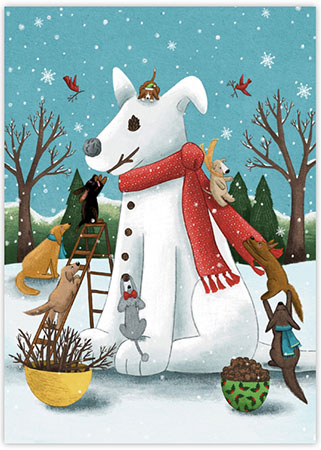 Boxed Holiday Greeting Cards by Good Cause Greetings - Snow Dog Boxed Holiday Greeting Cards by Good Cause Greetings - Snow Dog
