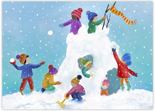Charitable Holiday Greeting Cards by Good Cause Greetings - Snow Fort Castle