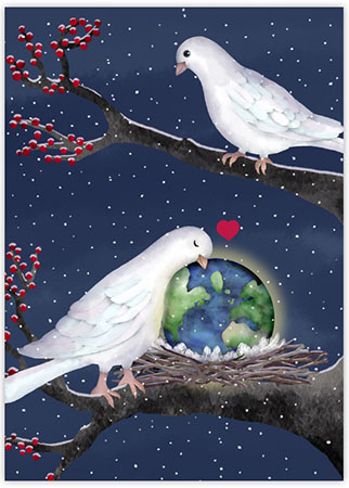 Boxed Holiday Greeting Cards by Good Cause Greetings - The World Needs Peace Boxed Holiday Greeting Cards by Good Cause Greetings - The World Needs Peace