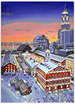 Charitable Holiday Greeting Cards by Good Cause Greetings - Boston Harbor Skyline