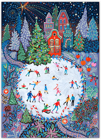Charitable Holiday Greeting Cards by Good Cause Greetings - Holiday On Ice Charitable Holiday Greeting Cards by Good Cause Greetings - Holiday On Ice