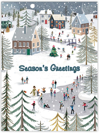 Boxed Holiday Greeting Cards by Good Cause Greetings - Snowy Village Boxed Holiday Greeting Cards by Good Cause Greetings - Snowy Village