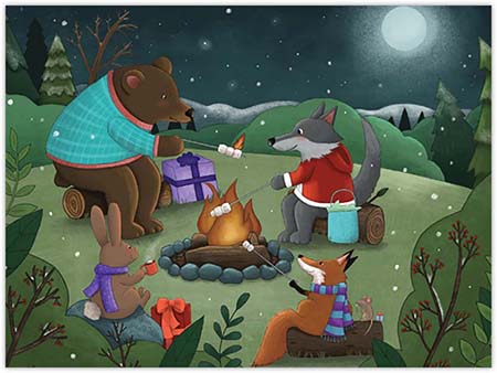Boxed Holiday Greeting Cards by Good Cause Greetings - Campfire Boxed Holiday Greeting Cards by Good Cause Greetings - Campfire