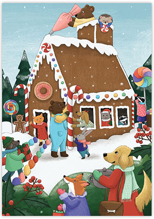 Charitable Holiday Greeting Cards by Good Cause Greetings - Gingerbread House Charitable Holiday Greeting Cards by Good Cause Greetings - Gingerbread House