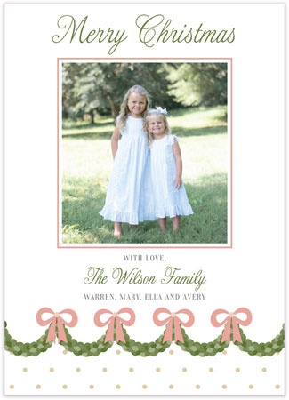 Digital Holiday Photo Cards by HollyDays (Garland Christmas Pink)