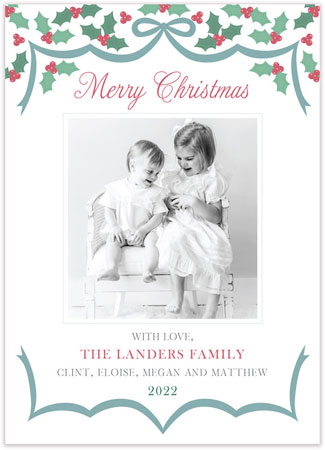 Digital Holiday Photo Cards by HollyDays (Holly Ribbon)