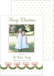 Holiday Digital Holiday Photo Cards by HollyDays (Garland Christmas Pink)