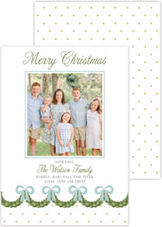 Holiday Digital Holiday Photo Cards by HollyDays (Garland Christmas Blue)