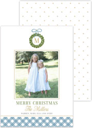 Digital Holiday Photo Cards by HollyDays (Gingham with Wreath)