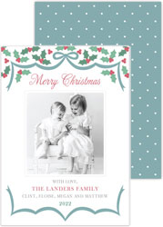 Holiday Digital Holiday Photo Cards by HollyDays (Holly Ribbon)
