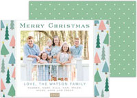 Holiday Digital Holiday Photo Cards by HollyDays (Cute Pastel Christmas Trees)