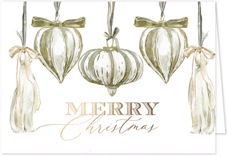 Holiday Greeting Cards by Imogene & Rose - Gold Ornament Merry Christmas