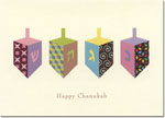 Indelible Ink Chanukah Card - Mod Dreidels