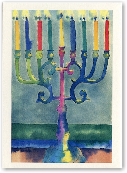 Indelible Ink Chanukah Card - Chanukah Lights