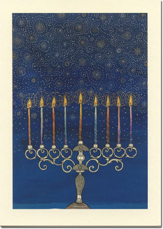 Indelible Ink Chanukah Card - The Celestial Menorah