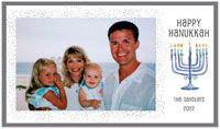 Hanukkah Photo Mount Cards by Inviting Co. (Blue Menorah)