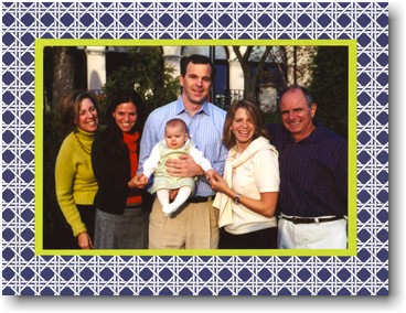 Holiday Photo Mount Cards by Boatman Geller - Navy Lattice