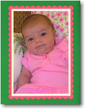 Digital Holiday Photo Cards by Boatman Geller - Scallop Green with Pink