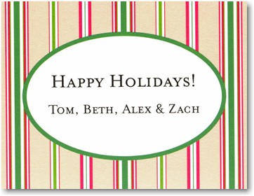 Holiday Calling Cards by Boatman Geller - Thin Holiday Stripe