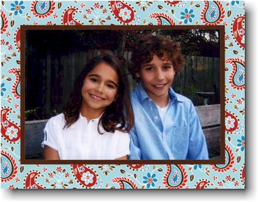 Digital Holiday Photo Cards by Boatman Geller - Paisley Light Blue