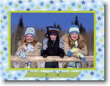 Digital Holiday Photo Cards by Boatman Geller - Snowflake Light Blue