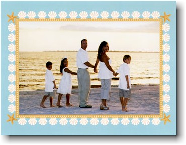 Holiday Photo Mount Cards by Boatman Geller - Border Seashell