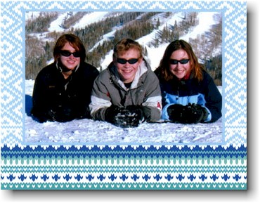 Holiday Photo Mount Cards by Boatman Geller - Fair Isle Blue