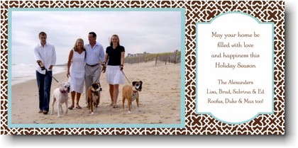 Digital Holiday Photo Cards by Boatman Geller - Mod Lattice Brown