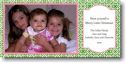 Holiday Photo Mount Cards by Boatman Geller - Mod Lattice Green