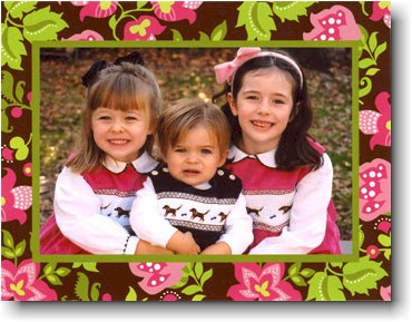 Holiday Photo Mount Cards by Boatman Geller - Floral Brown