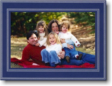Holiday Photo Mount Cards by Boatman Geller - Beaded Navy