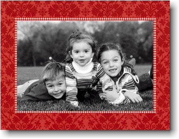 Holiday Photo Mount Cards by Boatman Geller - Damask Red