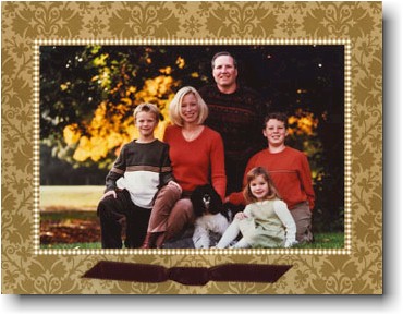 Digital Holiday Photo Cards by Boatman Geller - Damask Gold