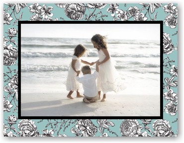 Holiday Photo Mount Cards by Boatman Geller - Floral Toile Slate