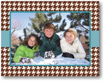 Holiday Photo Mount Cards by Boatman Geller - Houndstooth Brown